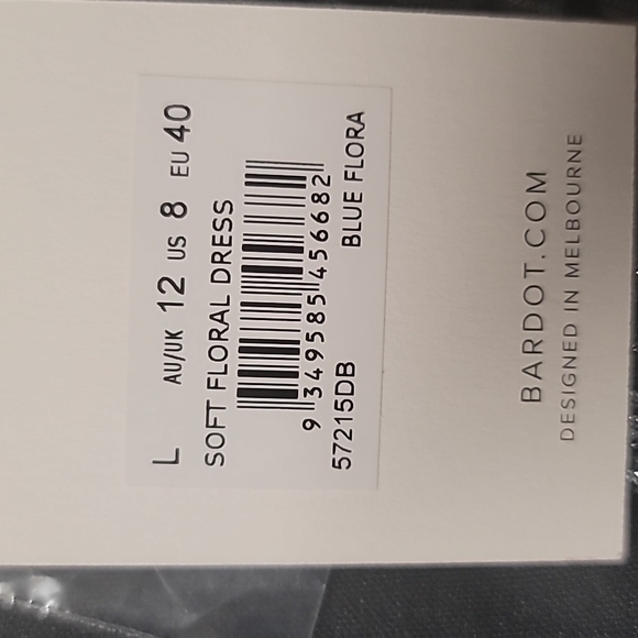 NWT Bardot Soft Blue Metallic Flora Crossover Ruched Bracelet Sleeve Dress SZ 8 - Picture 6 of 7